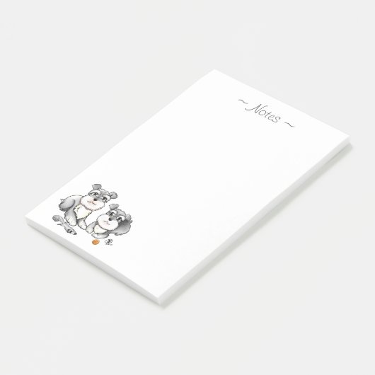 Mini Schnauzer-laptop Post-it® Notes (Schuin)