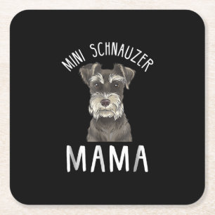 Mini Schnauzer Mam Shirt Mini Schnauzer Mama Kartonnen Onderzetters
