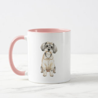Mini Schnauzer Meisje Hond Illustratie Mok