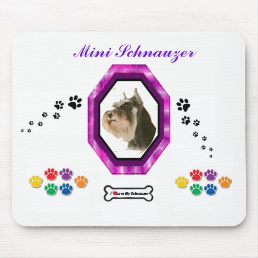 Mini Schnauzer Mousepad Muismat (Voorkant)