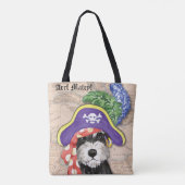 Mini Schnauzer Pirate Canvas tas (Achterkant)