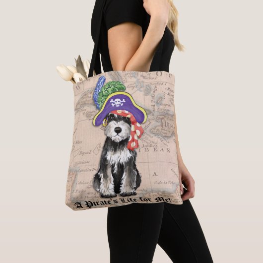 Mini Schnauzer Pirate Canvas tas (Dichtbij)