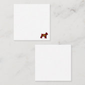 MINI SCHNAUZER RED PLAID MET GOLD JOY NOTITIEKAARTJE (Voorkant / Achterkant)