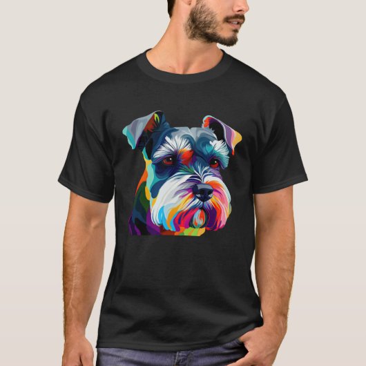 Mini Schnauzer Schnauzer Pop Miniature Schnauzer T-shirt (Voorkant)