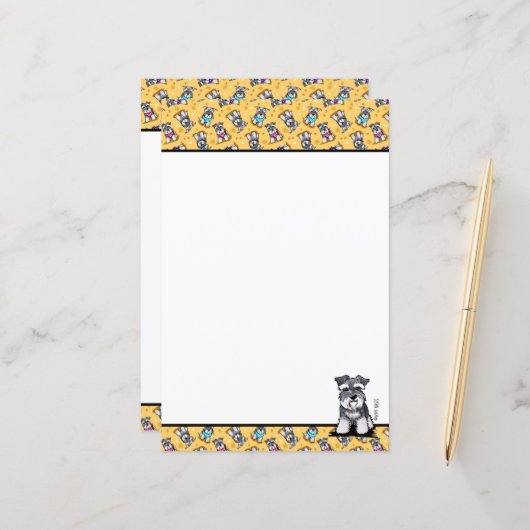 Mini Schnauzer Sunshine (Voorkant / Achterkant in situ)