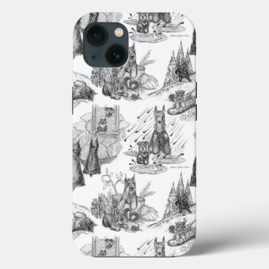 MINI SCHNAUZER Terrier Black Toile Case-Mate iPhone Case (Achterkant)