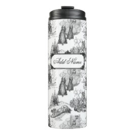 MINI SCHNAUZER Terrier Black Toile w/Custom Name Thermosbeker