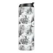 MINI SCHNAUZER Terrier Black Toile w/Custom Name Thermosbeker (Gedraaid links)