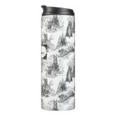 MINI SCHNAUZER Terrier Black Toile w/Custom Name Thermosbeker (Geroteerd rechts)