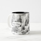 MINI SCHNAUZER Terrier Black Toile w/Custom Name Tweekleurige Koffiemok (Voorkant links)