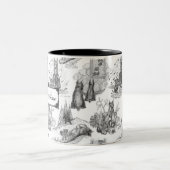 MINI SCHNAUZER Terrier Black Toile w/Custom Name Tweekleurige Koffiemok (Center)