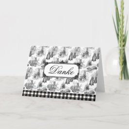 MINI SCHNAUZER Terrier Black Toile w/Customization Bedankkaart