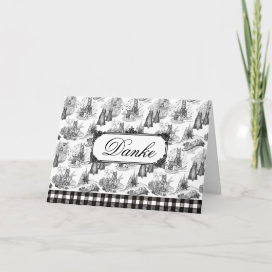 MINI SCHNAUZER Terrier Black Toile w/Customization Bedankkaart (Voorkant)