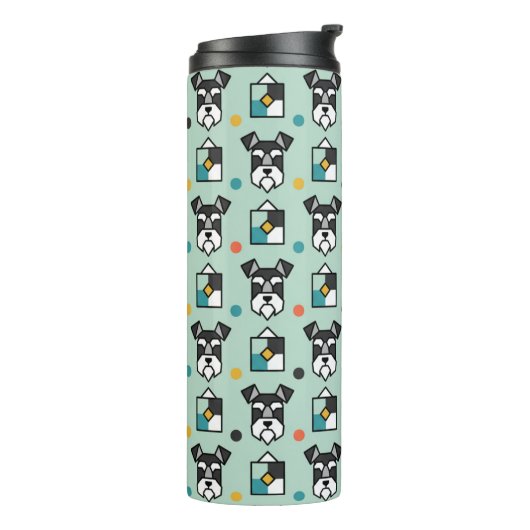 Mini-Schnauzerkunst Thermosbeker (Gedraaid links)