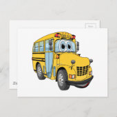 Mini School Bus Cartoon Briefkaart (Voorkant / Achterkant)