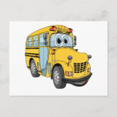 Mini School Bus Cartoon Briefkaart (Voorkant)