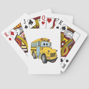 Mini School Bus Cartoon Pokerkaarten