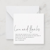 MINI Script Black White Pas getrouwd Foto Hartelij Notitiekaartje (Voorkant)