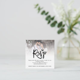 Mini Script QR-code RSVP-behuizing voor bruiloft Informatiekaartje