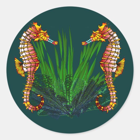 Mini Sequaruium Peeks Zee Paard Stickers (Voorkant)