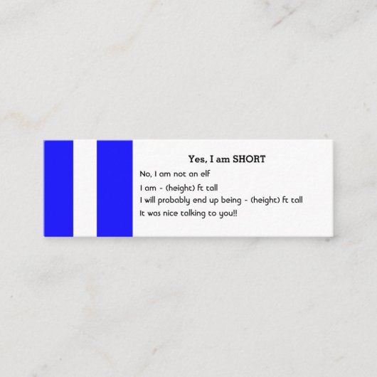 Mini SHORT People Visitekaartjes (Voorkant)