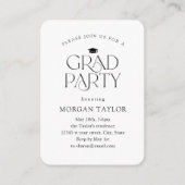 Mini sierlijke elegantie Foto Afstuderen Uitnodige Informatiekaartje (Achterkant)