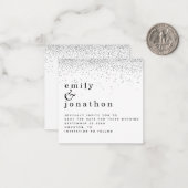 MINI Silver Glitter Minimal Wedding Save the Date Notitiekaartje (Voorkant / Achterkant in situ)