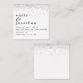 MINI Silver Glitter Minimal Wedding Save the Date Notitiekaartje (Voorkant / Achterkant)