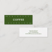 Mini Simple Double Number Coffee Punch Card Klantenkaartje (Voorkant / Achterkant)