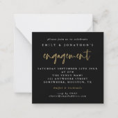 MINI Simple Script Gold Black Verloving nodigt uit Notitiekaartje (Voorkant)