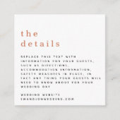 MINI Simple Typography Terracotta Wedding Details Informatiekaartje (Voorkant)
