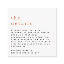 MINI Simple Typography Terracotta Wedding Details
