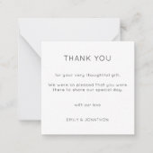 MINI | Simple Wedding Black White Foto bedankt Notitiekaartje (Voorkant)