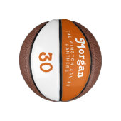 Mini Sinaasappel Custom basketbal team naam Nummer (Verticaal)