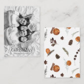 Mini Sinaasappel Vrolijk Kerstfeest Zwart & Wit Fo Notitiekaartje (Voorkant / Achterkant)