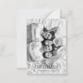 Mini Sinaasappel Vrolijk Kerstfeest Zwart & Wit Fo Notitiekaartje (Voorkant)