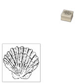 Mini Sint-jakobsschelp, klein strandthema Rubberstempel (Gestempeld)