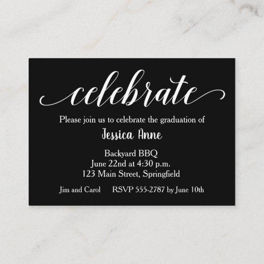 MINI Size Afstudeerder Fotouitnodiging Kaarten (Achterkant)