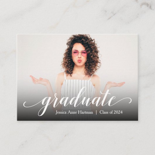 MINI Size Afstudeerder Fotouitnodiging Kaarten (Voorkant)