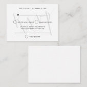 MINI SIZE Elegant Grey Script Text Overlay RSVP Notitiekaartje (Voorkant / Achterkant)