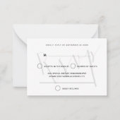 MINI SIZE Elegant Grey Script Text Overlay RSVP Notitiekaartje (Voorkant)