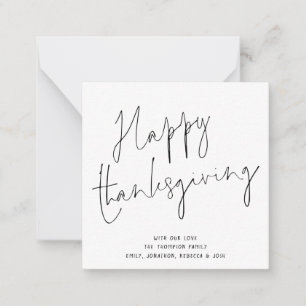 MINI SIZE Elegant Script Happy Thanksgiving Card Notitiekaartje
