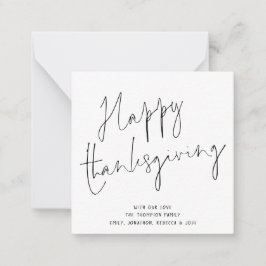 MINI SIZE Elegant Script Happy Thanksgiving Kaart Notitiekaartje