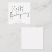 MINI SIZE Elegant Script Happy Thanksgiving Kaart Notitiekaartje (Voorkant / Achterkant)