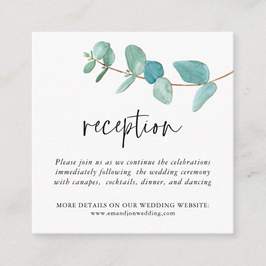MINI SIZE Eucalyptus Weddenschap Informatiekaartje (Voorkant)