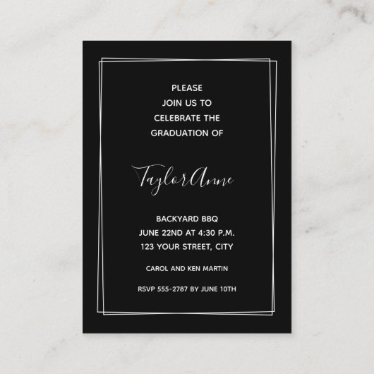 MINI Size Foto Afstuderen Glossy Uitnodigingen (Achterkant)