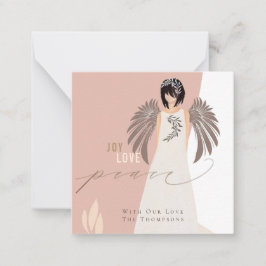 MINI SIZE Joy Love Peace Angel Holiday Kaart Notitiekaartje