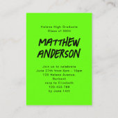 MINI SIZE Lime Green Foto's Afstuderen Invitation Informatiekaartje (Achterkant)