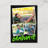 MINI SIZE Lime Green Foto's Afstuderen Invitation Informatiekaartje (Voorkant)