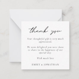 Mini Size| Minimalistisch tekstfotohuwelijk Hartel Notitiekaartje